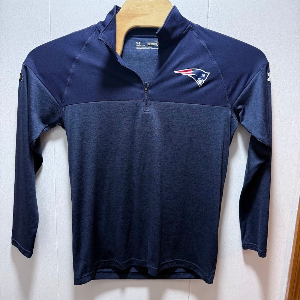 Under Armour Mens New England Patriots NFL Combine Heatgear 1/4 Zip Pullover S